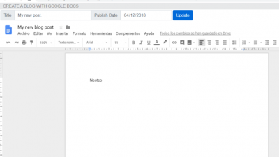 Cómo crear un blog con Google Docs