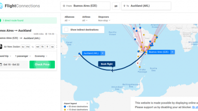 Mapa gratuito para ver todas las rutas aéreas del mundo