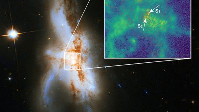 Insólita fusión de galaxias en el universo