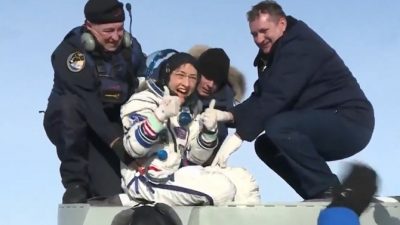 Regresan a casa los astronautas de la misión Soyuz MS-13