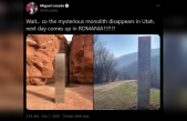Misterioso monolito emerge en RUMANIA, días después de que un objeto similar desapareciera del desierto de Utah