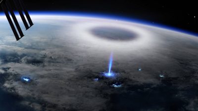 Así nace un rayo azul y asciende por la estratosfera