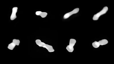 ESO capta las mejores imágenes obtenidas hasta ahora del peculiar asteroide con forma de hueso