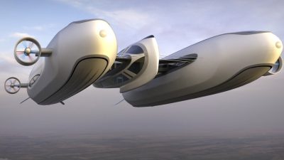 Presentan el concepto de un lujoso superyate volador al estilo de ‘Star Wars’, construido en fibra de carbono e impulsado por helio
