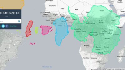 The True Size Of: Mapa interactivo para comparar el tamaño de los países
