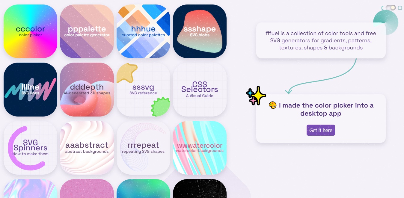 Fffuel: Generadores de fondos, paletas, texturas y patrones gratis